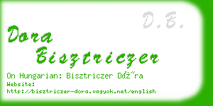 dora bisztriczer business card